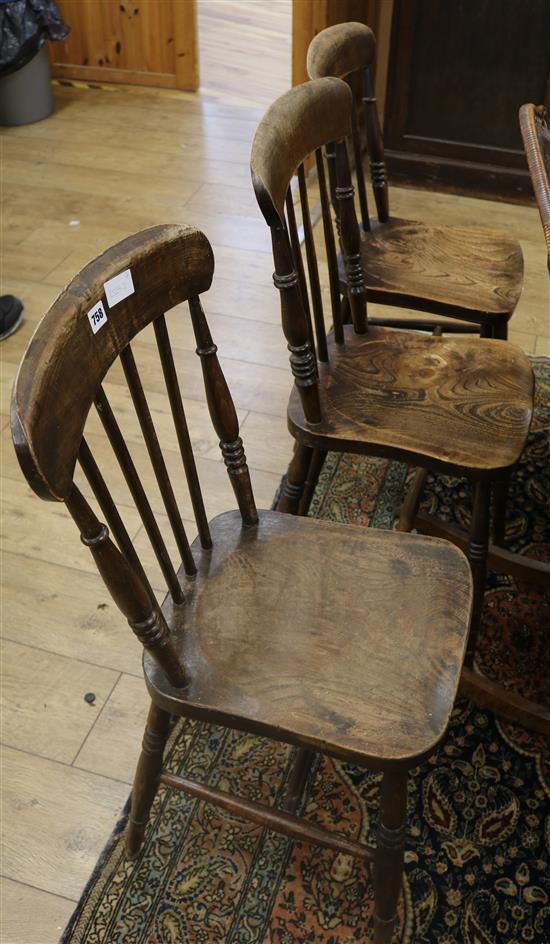 Three spindleback chairs